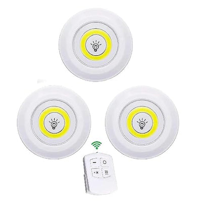 3 Pcs Led Sensor Cabinet Night Lights With Remote Control | Dimmable Closet Lamp Bathroom Indoor House