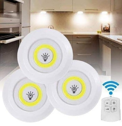 3 Pcs Led Sensor Cabinet Night Lights With Remote Control | Dimmable Closet Lamp Bathroom Indoor House