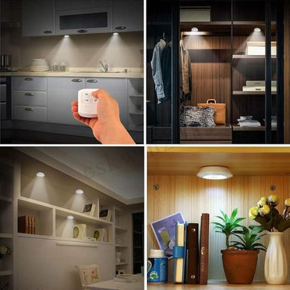 3 Pcs Led Sensor Cabinet Night Lights With Remote Control | Dimmable Closet Lamp Bathroom Indoor House