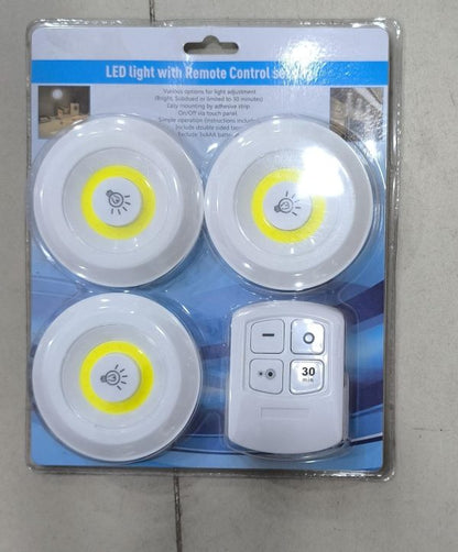 3 Pcs Led Sensor Cabinet Night Lights With Remote Control | Dimmable Closet Lamp Bathroom Indoor House