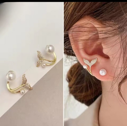 Korean Fishtail Fashion Stud Earrings For Women