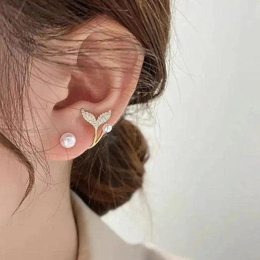 Korean Fishtail Fashion Stud Earrings For Women