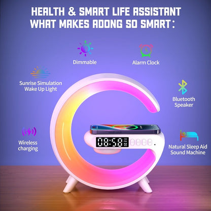 G63 Bluetooth Speaker Atmosphere Light | Wireless Charger Bedside Music Wake-Up Light Bluetooth Sound Multiple Light Modes