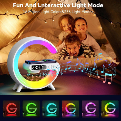 G63 Bluetooth Speaker Atmosphere Light | Wireless Charger Bedside Music Wake-Up Light Bluetooth Sound Multiple Light Modes